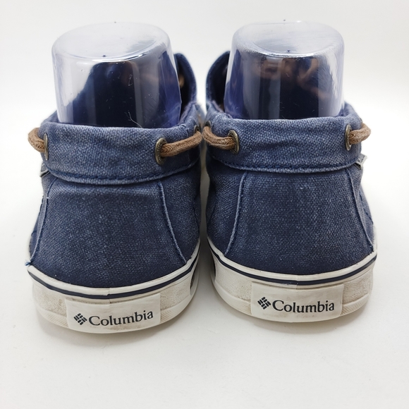 Columbia Shoes Mens 9.5 Navy Blue Canvas Comfort Walking Sneakers Vulc N Vent - Picture 6 of 7